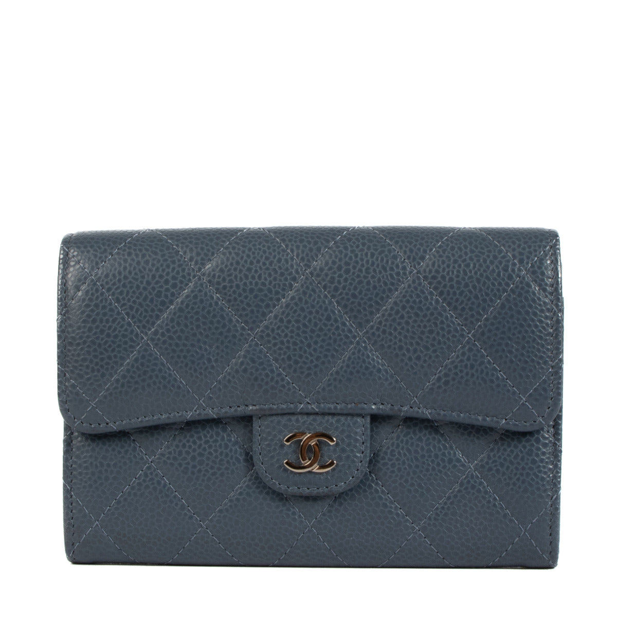 Chanel Denim Blue Leather Classic Wallet