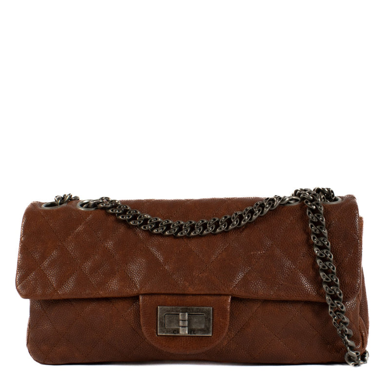 Chanel Brown Caviar Leather East West 2.55 Bag
