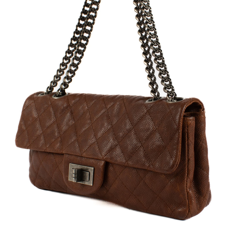 Chanel Brown Caviar Leather East West 2.55 Bag