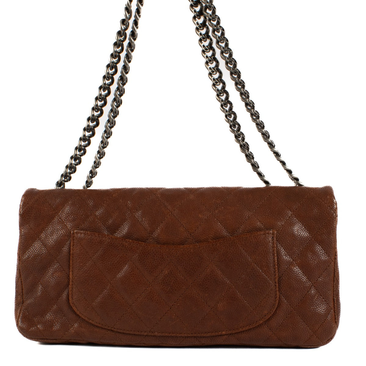 Sac Chanel East West 2.55 en cuir caviar marron