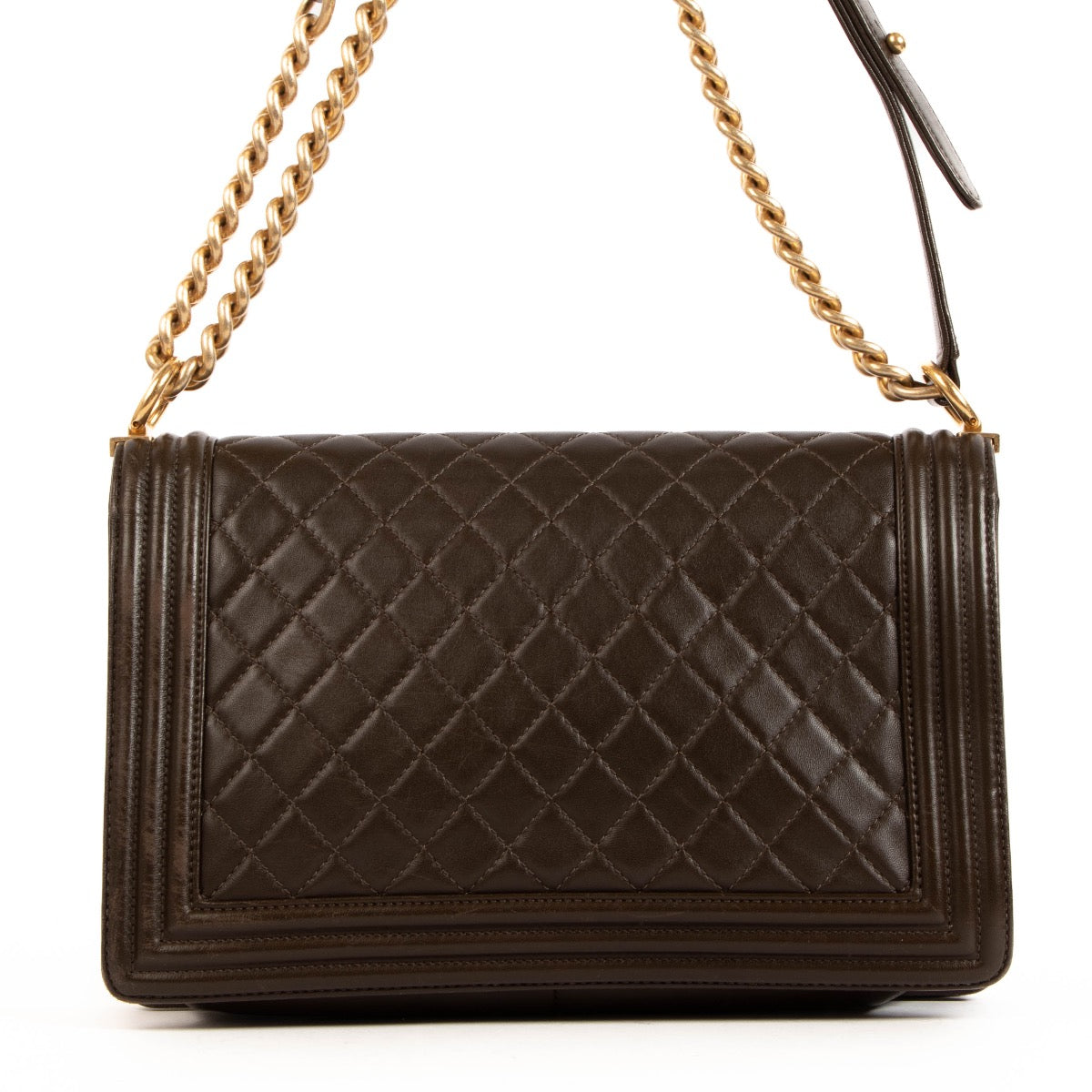 shop 100% authentic second hand Chanel Large Boy Brown Quilted Leather on Labellov.com