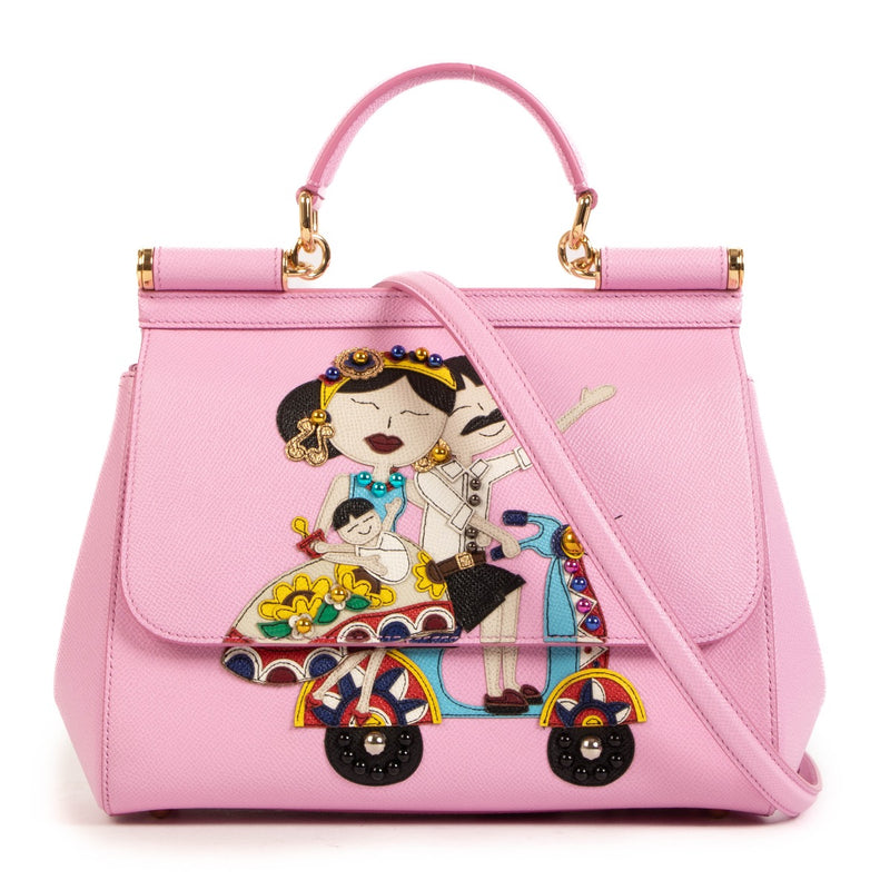 shop 100% authentic second hand Dolce & Gabbana Dauphine Medium Family Patch Miss Sicily Satchel on Labellov.com