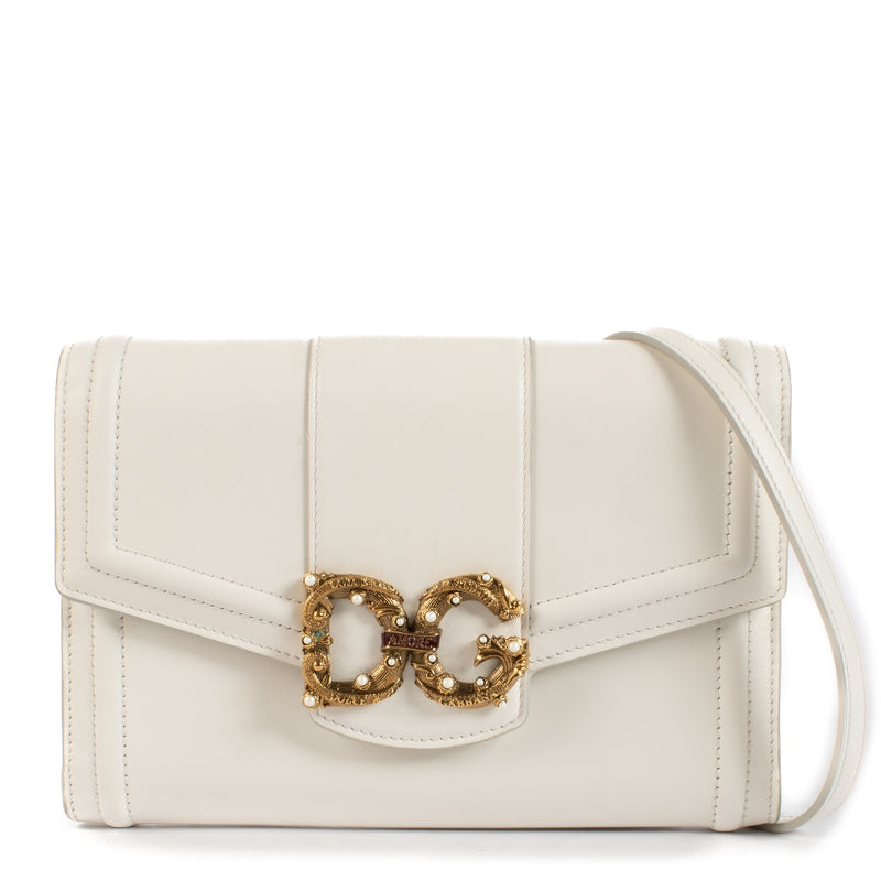 shop 100% authentic second hand Dolce & Gabbana White Amore Crossbody Bag on Labellov.com