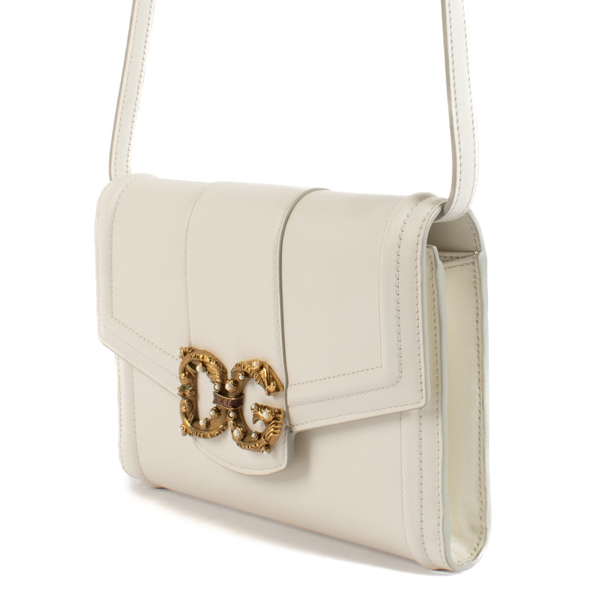 shop 100% authentic second hand Dolce & Gabbana White Amore Crossbody Bag on Labellov.com