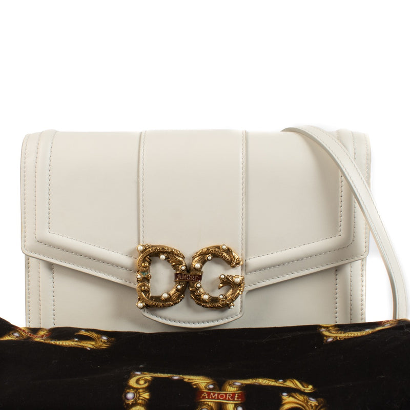 shop 100% authentic second hand Dolce & Gabbana White Amore Crossbody Bag on Labellov.com