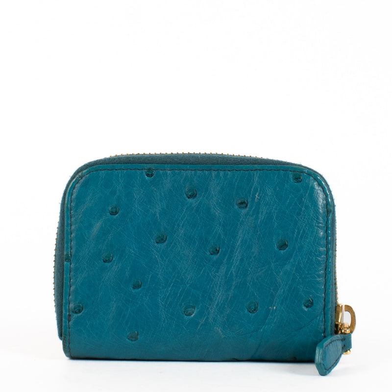 shop 100% authentic second hand Prada Blue Ostrich Coin Purse on Labellov.com