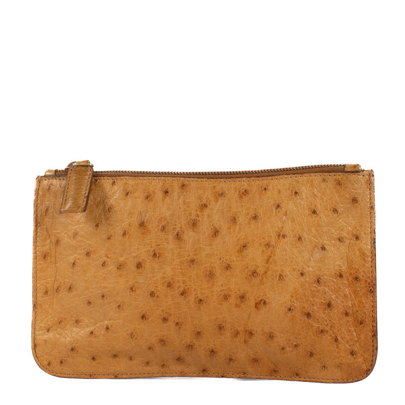 shop 100% authentic second hand Prada Camel Ostrich Pouch on Labellov.com
