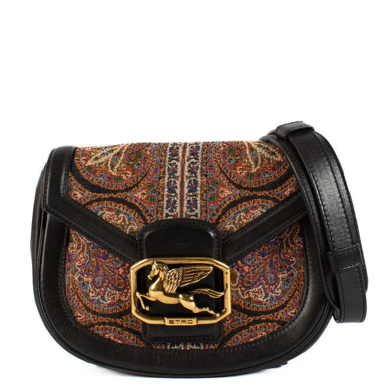 Shop safe online at Labellov in Antwerp, Brussels and Knokke this 100% authentic second hand Etro Black Leather Tapestry Crossbody Bag. Koop veilig tweedehands online Etro Black Leather Tapestry Crossbody Bag bij Labellov.