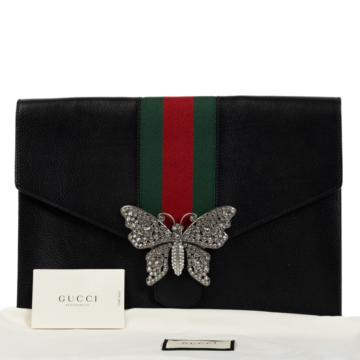Pochette papillon noire en cristal Gucci