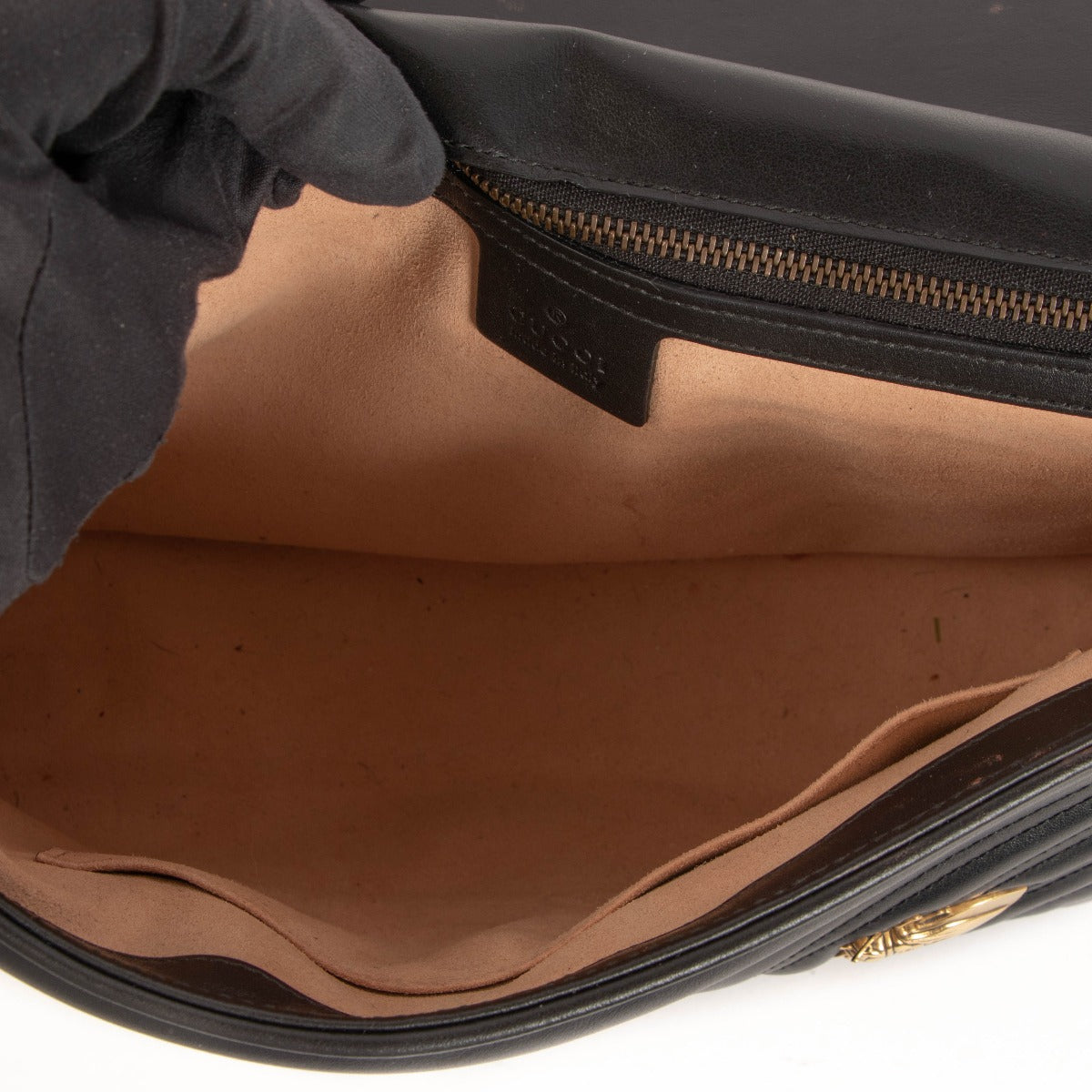Gucci GG Marmont Medium Insect Zwarte Matelassé Tas