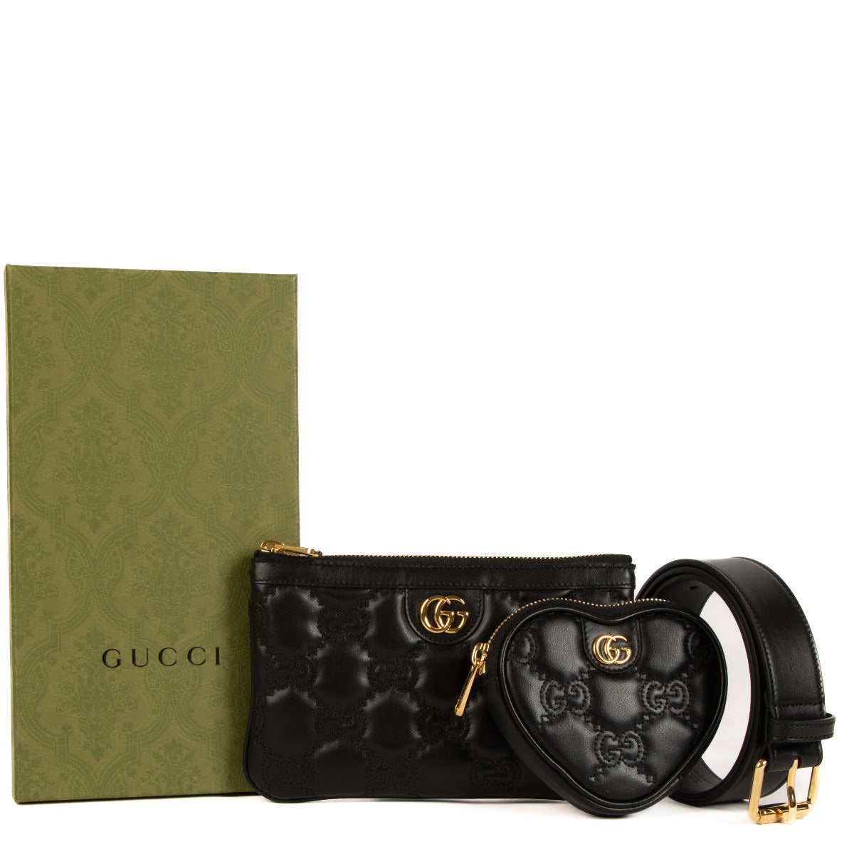 Sac ceinture utilitaire Gucci en matelassé GG noir