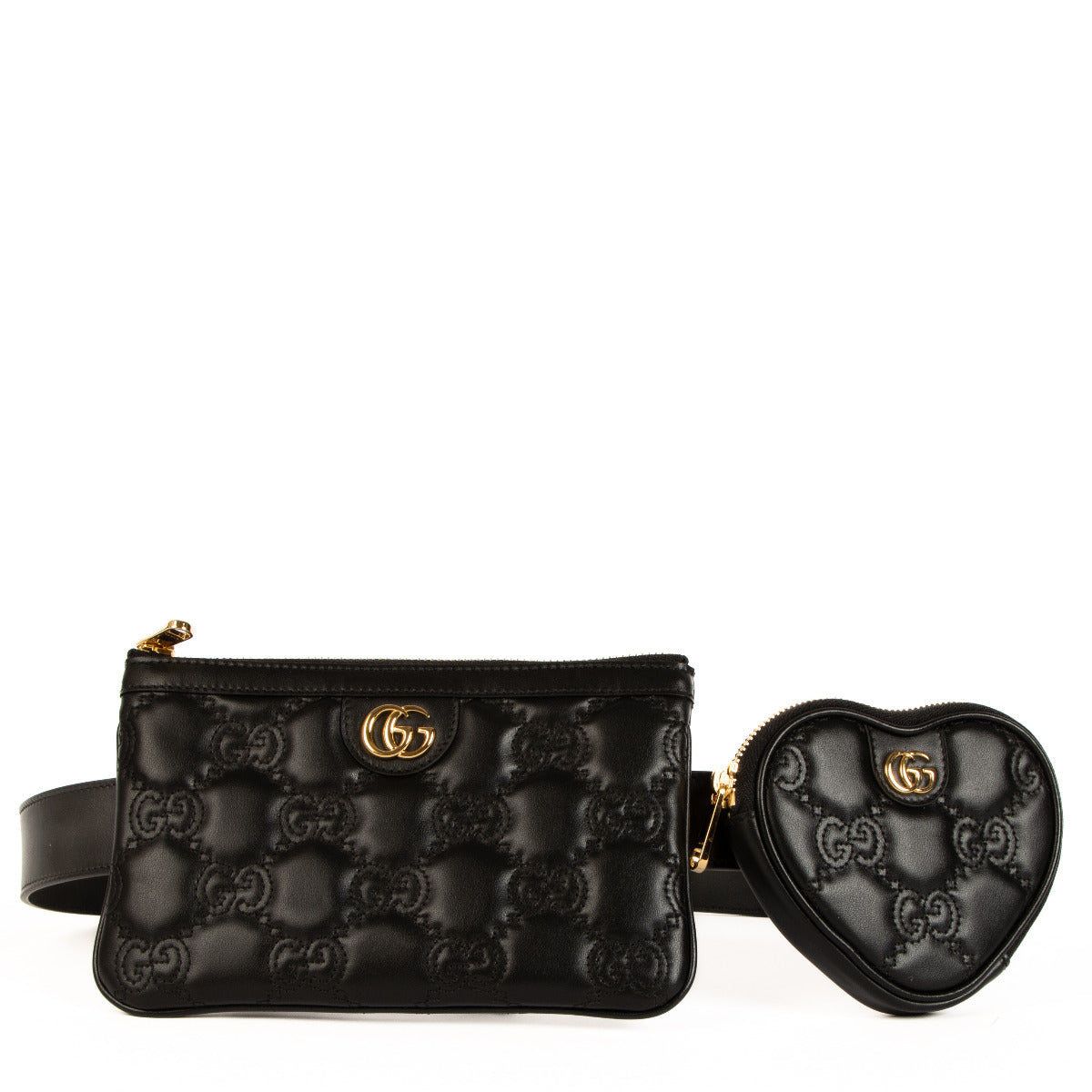 Sac ceinture utilitaire Gucci en matelassé GG noir