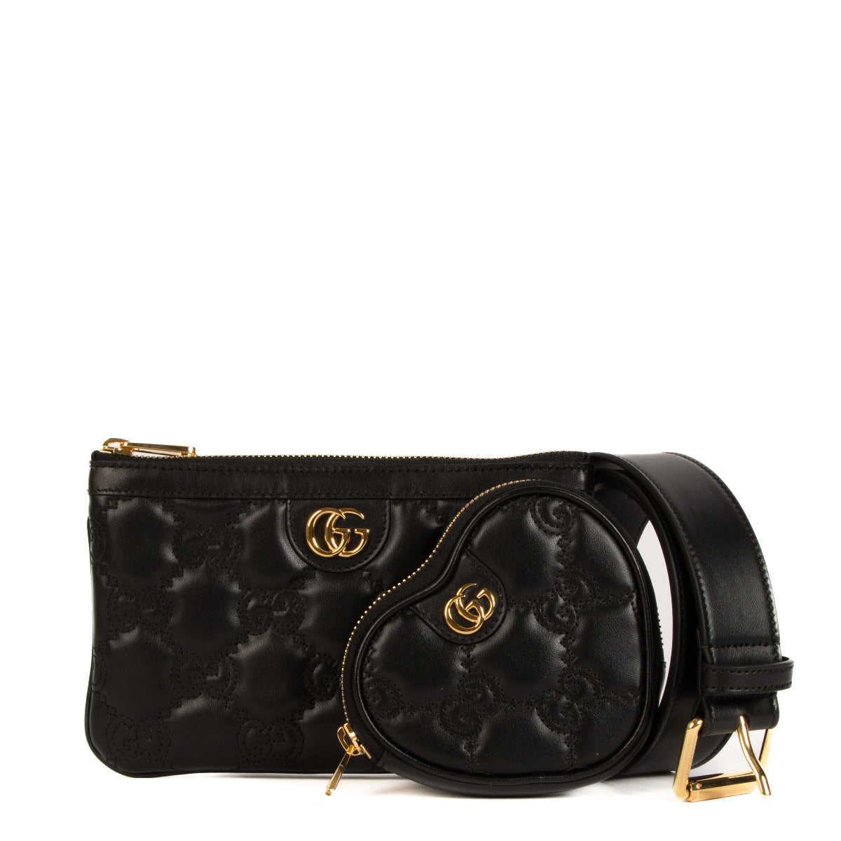 Sac ceinture utilitaire Gucci en matelassé GG noir