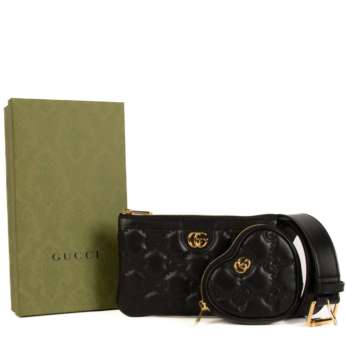 Sac ceinture utilitaire Gucci en matelassé GG noir