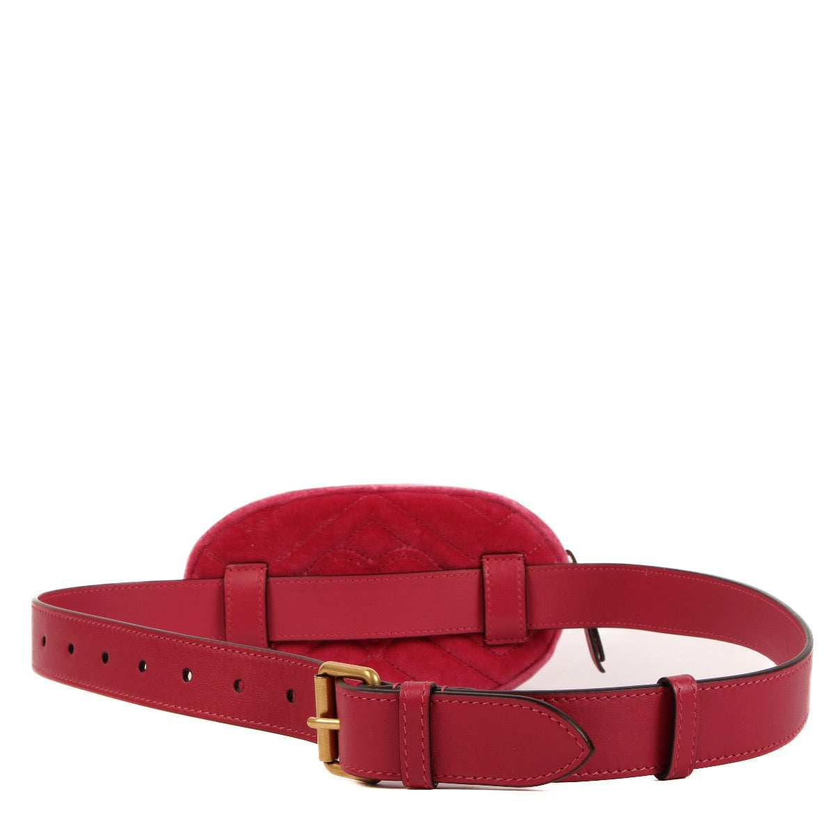 Sac ceinture Gucci GG Marmont Matelassé en velours rose