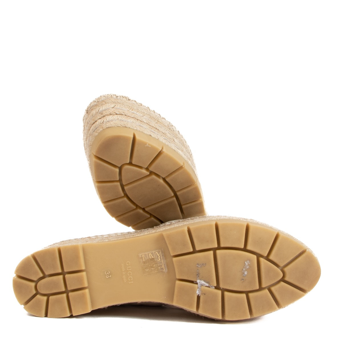 Shop safe online at labellov in Antwerp, Brussels and Knokke these 100% authentic second hand Gucci White GG Marmont Platform Espadrilles - size 39