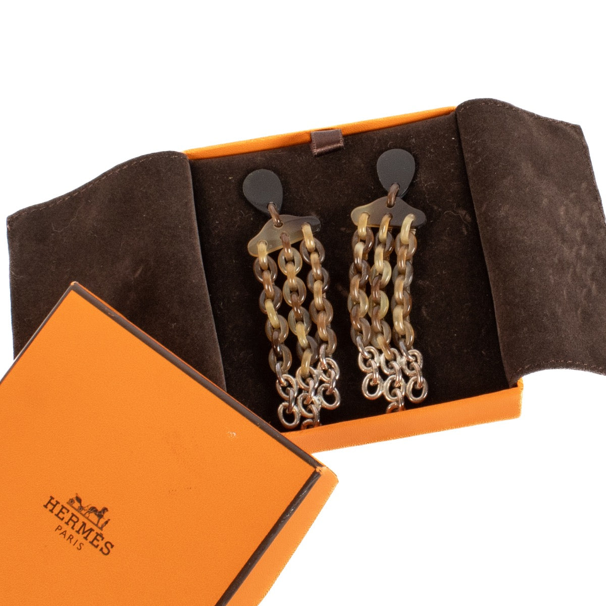 shop 100% authentic second hand Hermès Silver/Buffalo Horn Earrings on Labellov.com