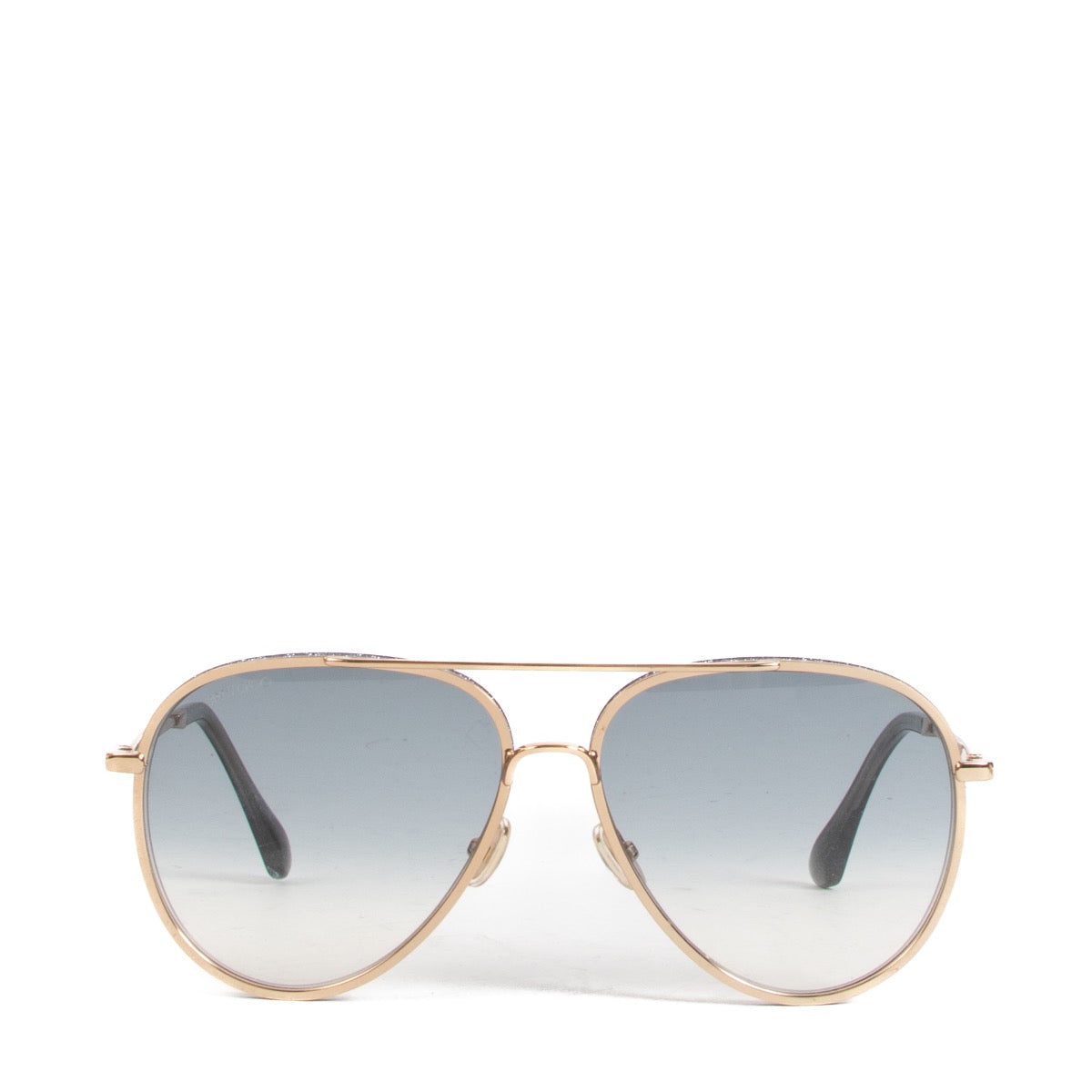 Shop safe online at Labellov in Antwerp, Brussels and Knokke this 100% authentic second hand Jimmy Choo Silver Trim Aviator Sunglasses