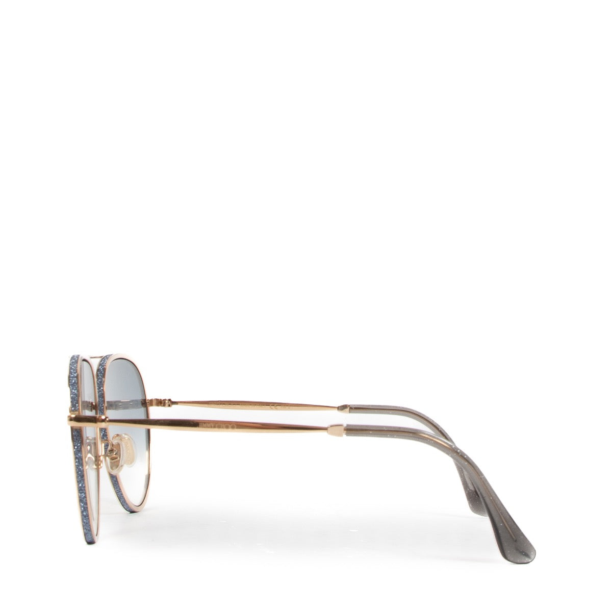 Shop safe online at Labellov in Antwerp, Brussels and Knokke this 100% authentic second hand Jimmy Choo Silver Trim Aviator Sunglasses