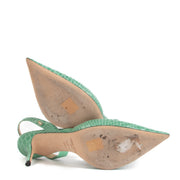 Shop safe online at Labellov in Antwerp, Brussels and Knokke these 100% authentic second hand Jimmy Choo Green Thandi Slingback Pumps - size 39,5