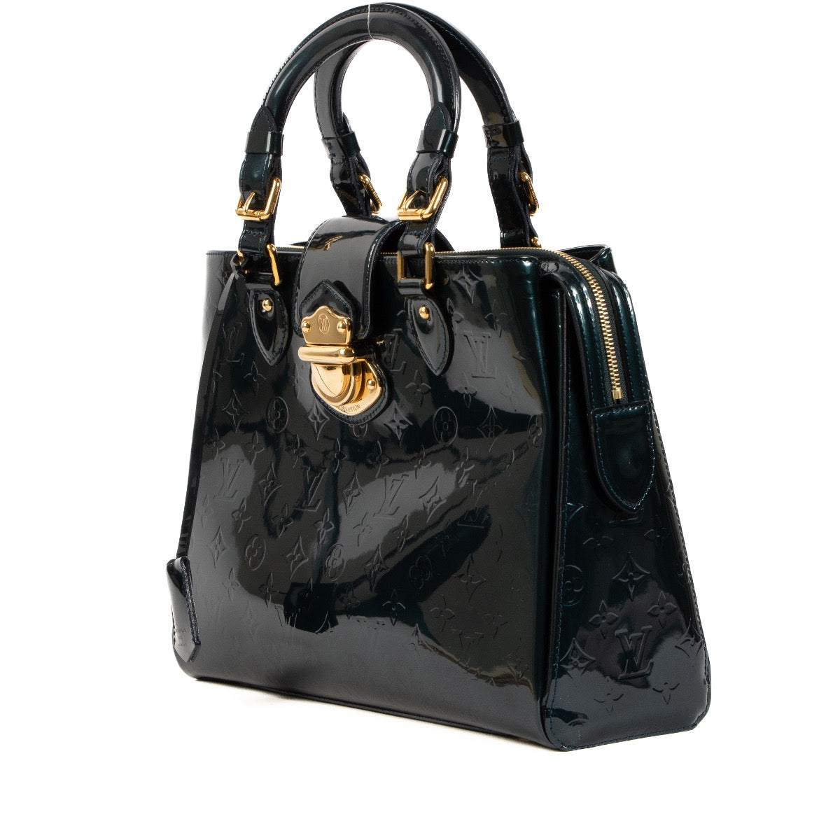 Buy real authentic preloved Louis Vuitton Petrol Vernis Melrose Avenue GM Top Handle bag safe online at Labellov.com