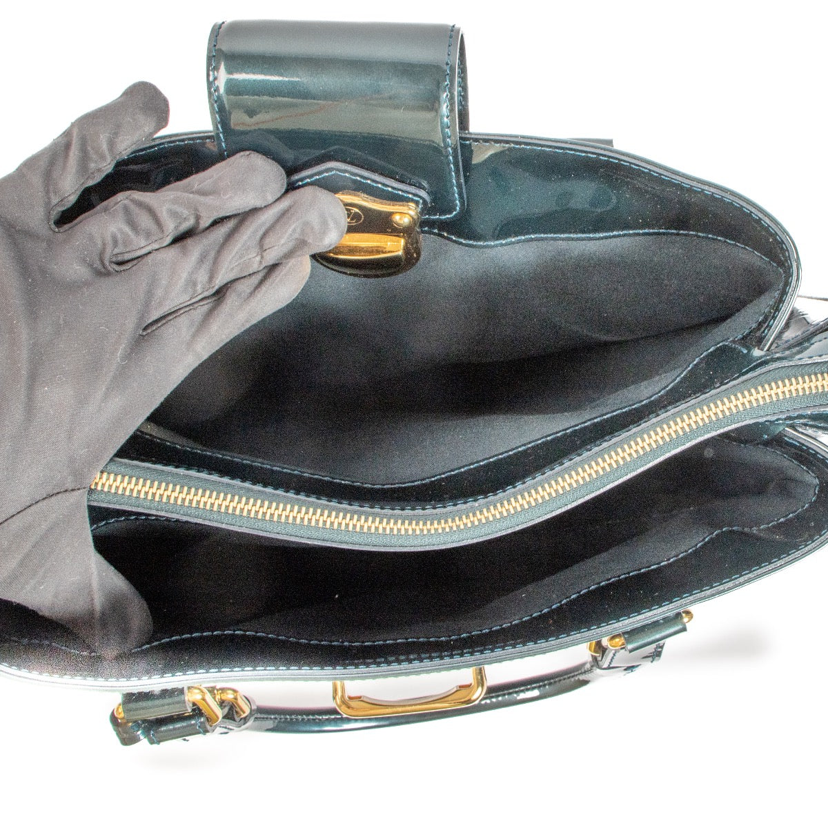 Louis Vuitton Petrol Vernis Melrose Avenue GM handtas