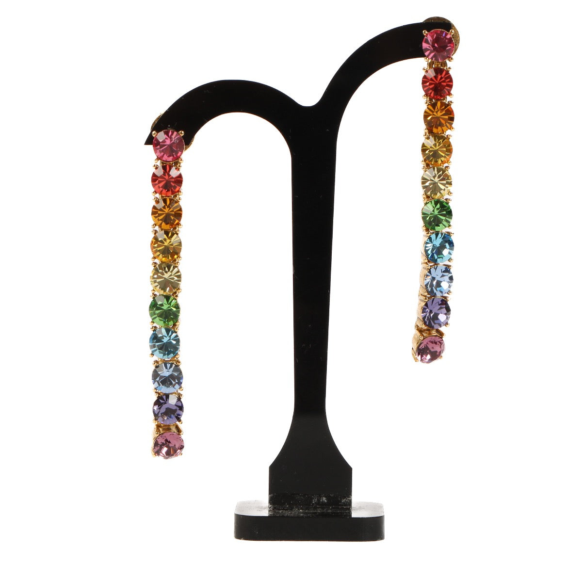 Oscar De La Renta Multicolor Crystal Earrings