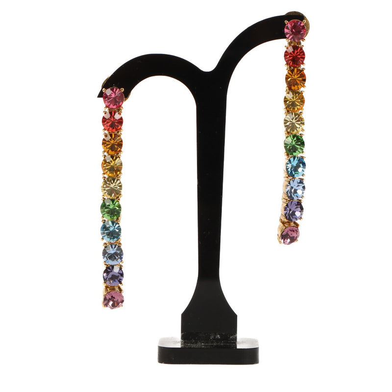 Oscar De La Renta Multicolor Crystal Earrings