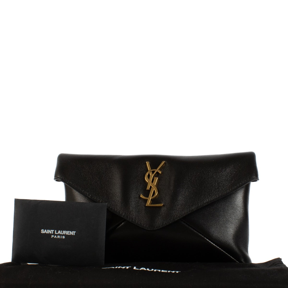 Saint Laurent Black Cassandre Pouch