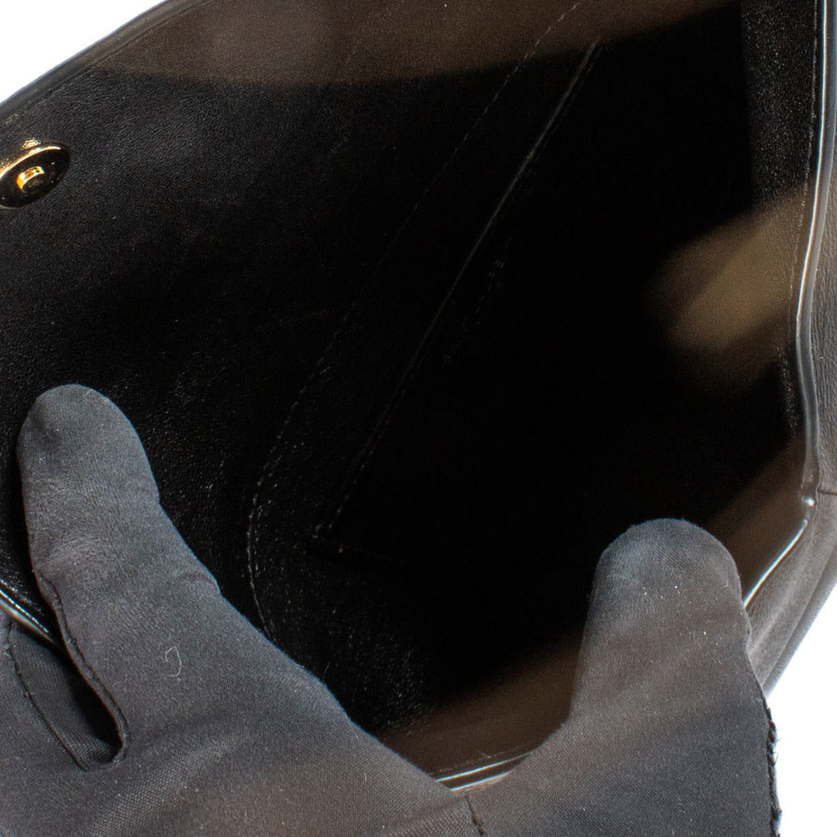 Saint Laurent Black Small Cassandre Clutch