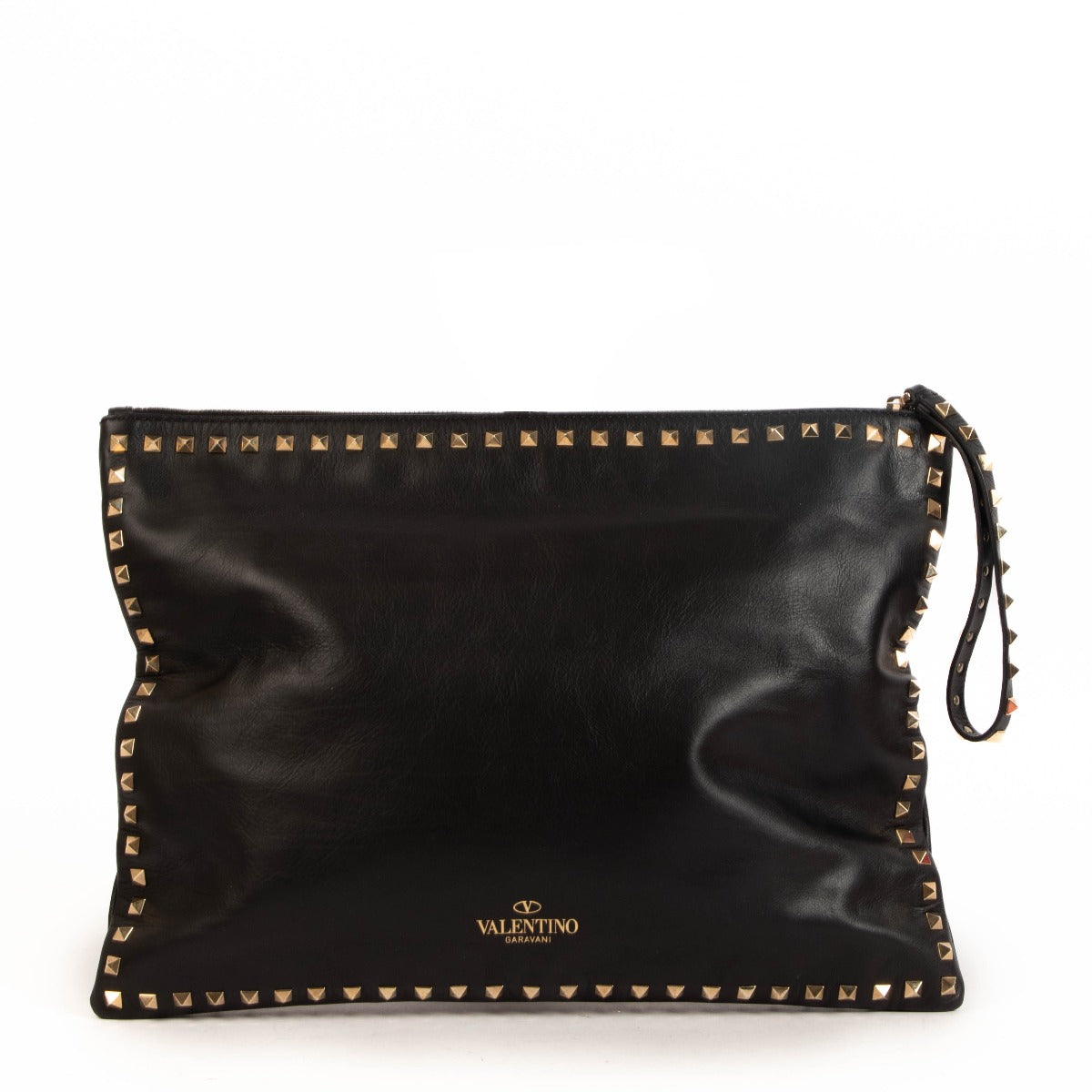 Valentino Garavani Black Rockstud Large Clutch