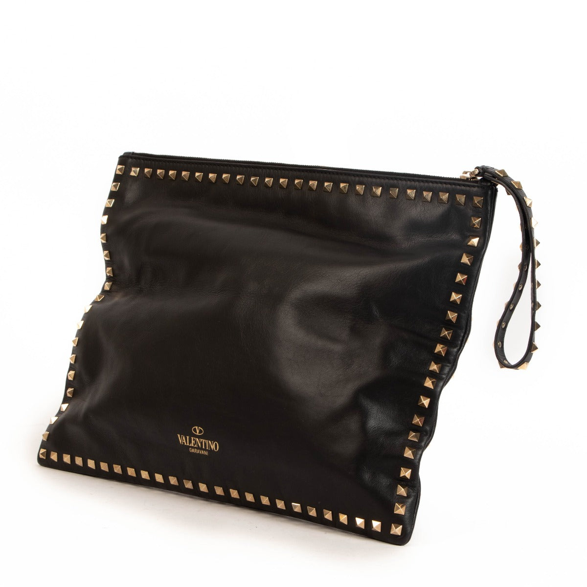 Valentino Garavani Black Rockstud Large Clutch