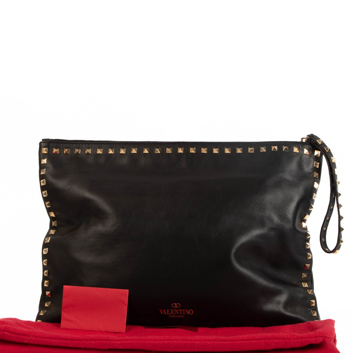 Valentino Garavani Black Rockstud Large Clutch