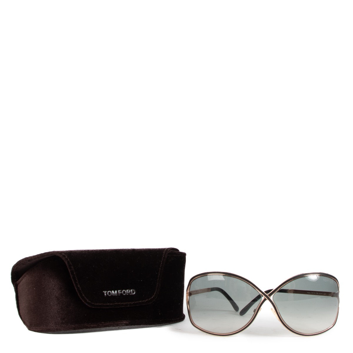 Shop safe online at Labellov in Antwerp, Brussels and Knokke these 100% authentic second hand Tom Ford Black and Gold Sunglasses