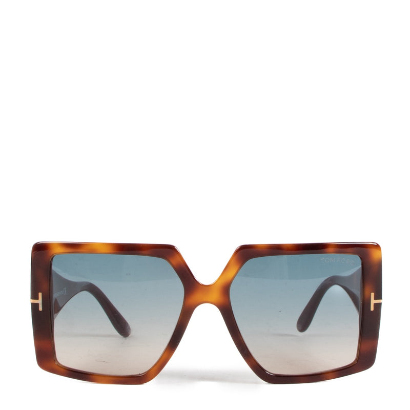Tom Ford Quinn Tortoise Acetate Oversized Sunglasses