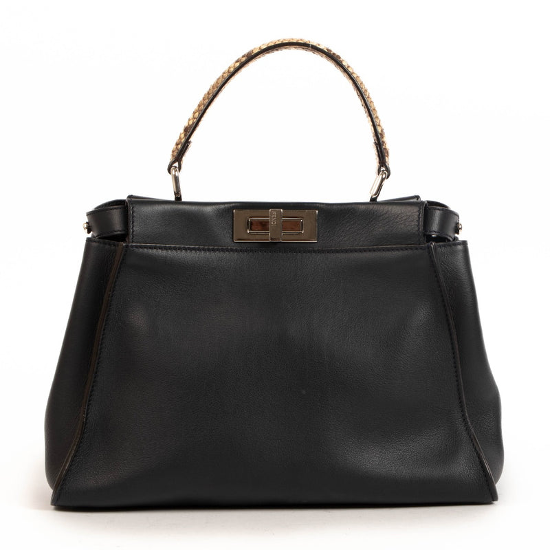 Fendi Python Trim Medium Peekaboo Monster Eyes Handbag