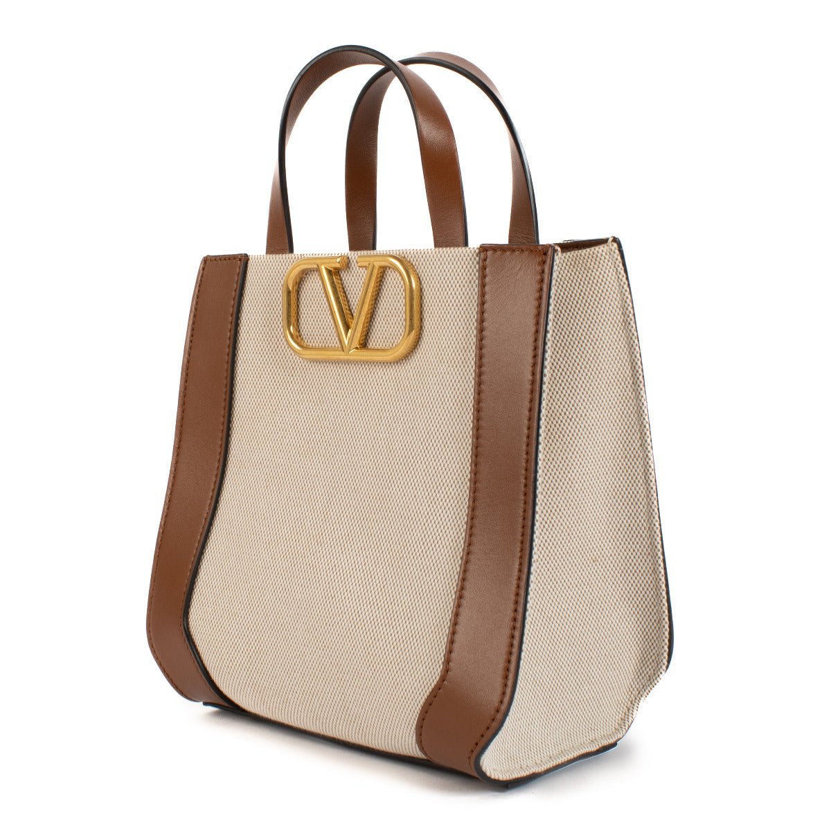 Sac cabas Valentino Garavani VLogo Signature petit format en toile et cuir