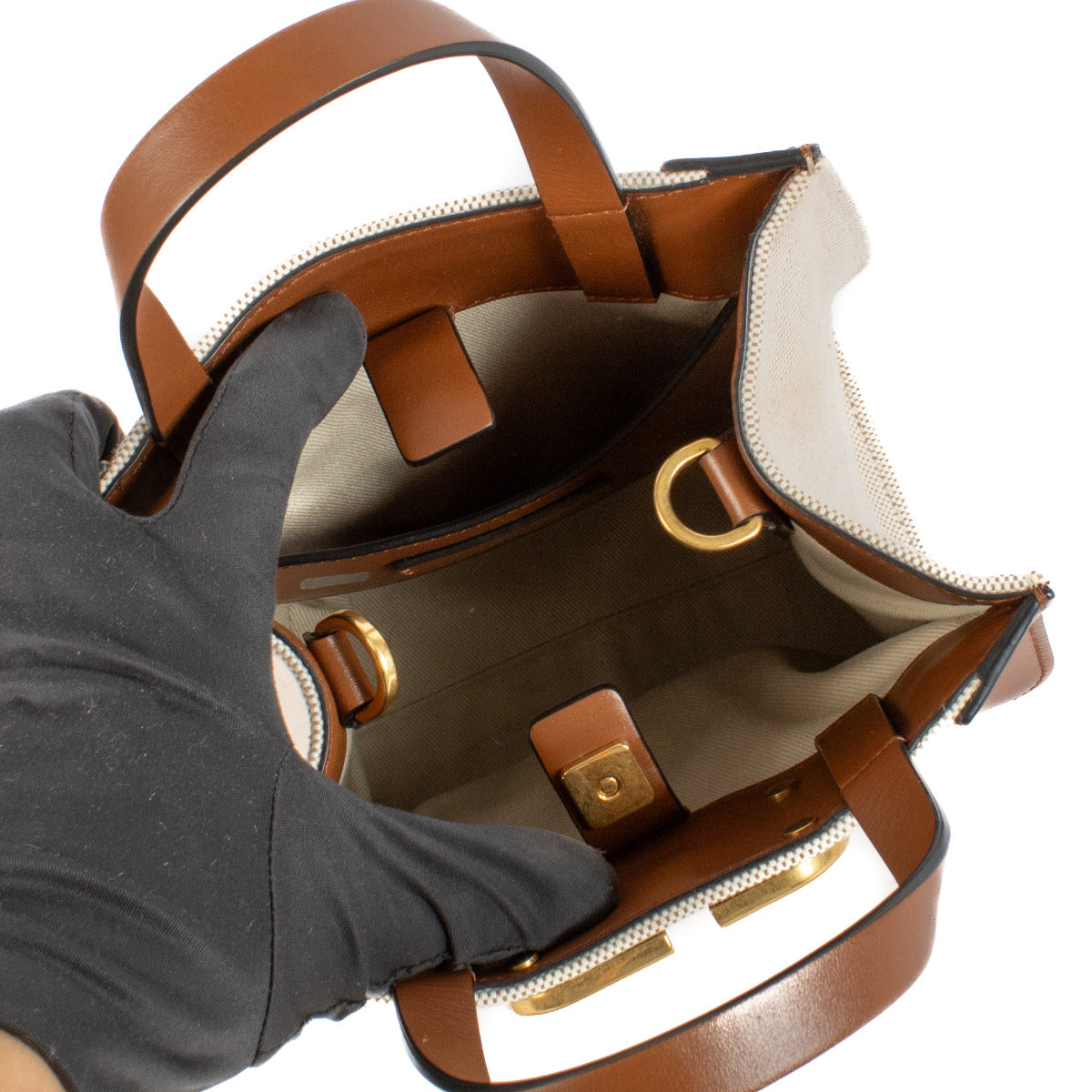 Sac cabas Valentino Garavani VLogo Signature petit format en toile et cuir