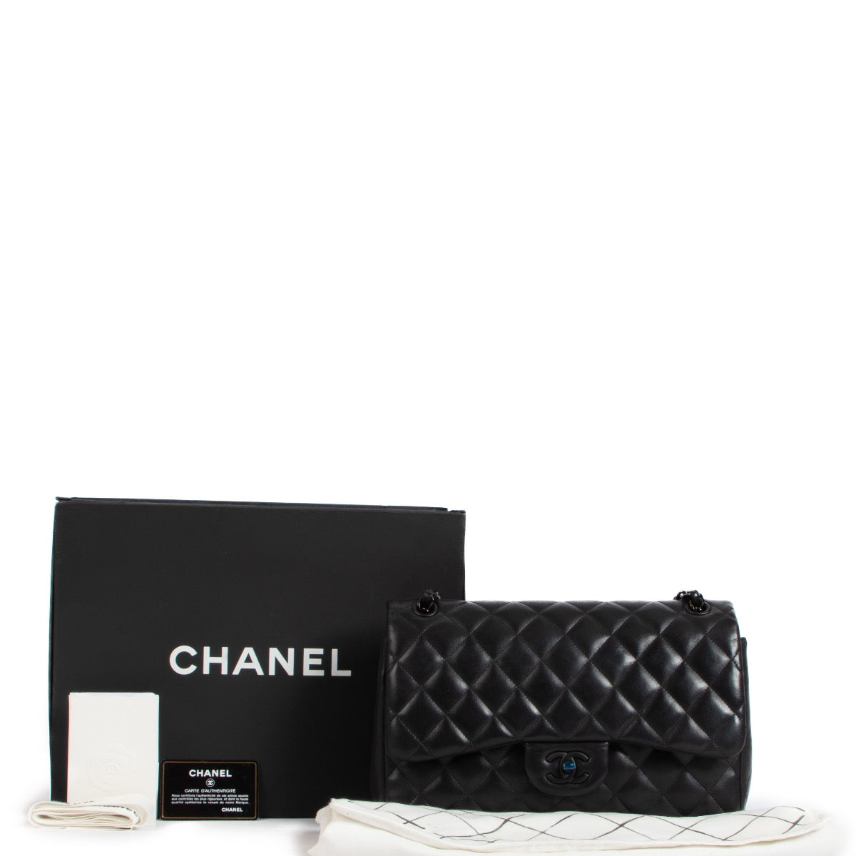 Authentic second hand Chanel So Black Large Classic Flap Bag on www.labellov.com