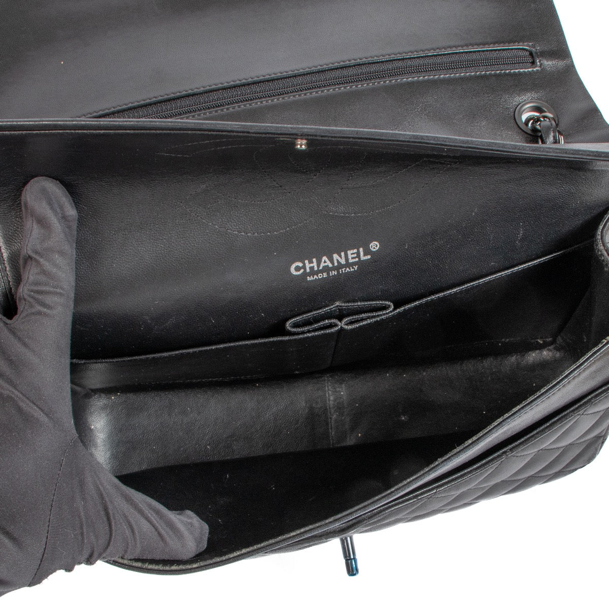 Authentic second hand Chanel So Black Large Classic Flap Bag on www.labellov.com Authentic second hand Chanel So Black Large Classic Flap Bag on www.labellov.com