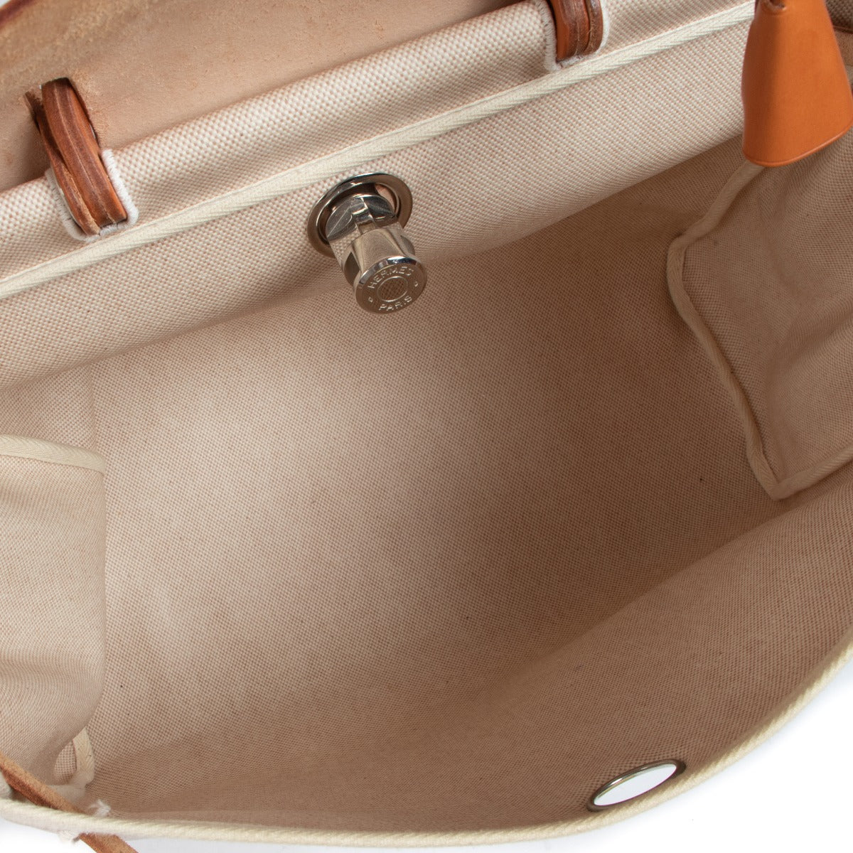 Sac 2-en-1 Hermès Herbag 39 en toile naturelle et cuir Hunter