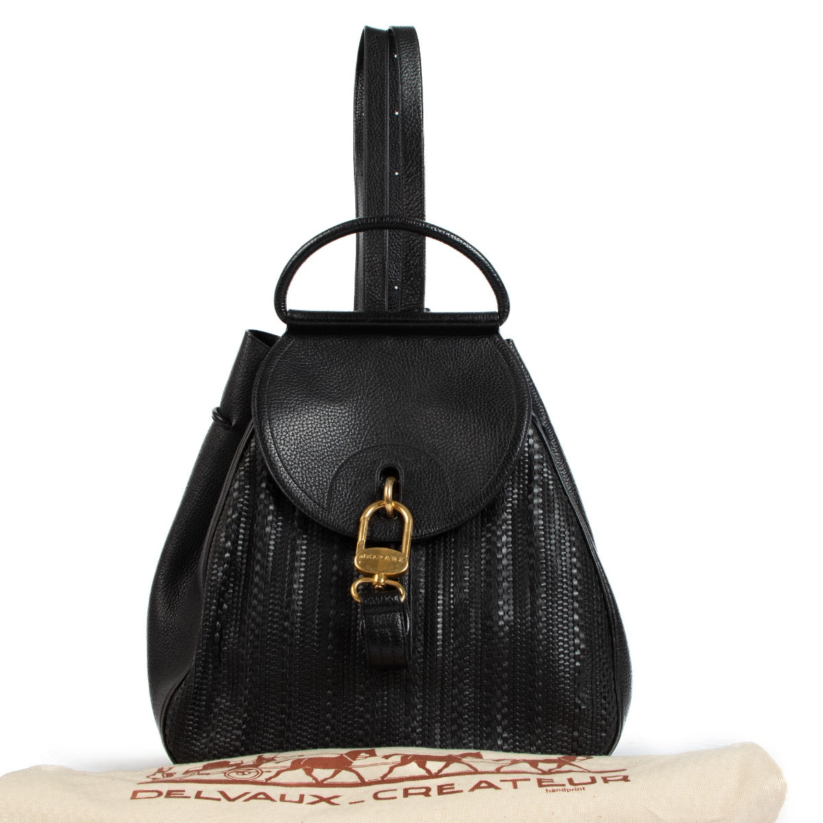 shop authentic second hand Delvaux Black Lucifer GM Backpack on Labellov.com