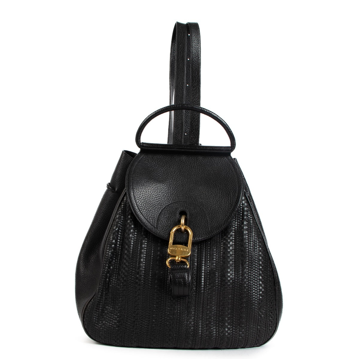 shop authentic second hand Delvaux Black Lucifer GM Backpack on Labellov.com