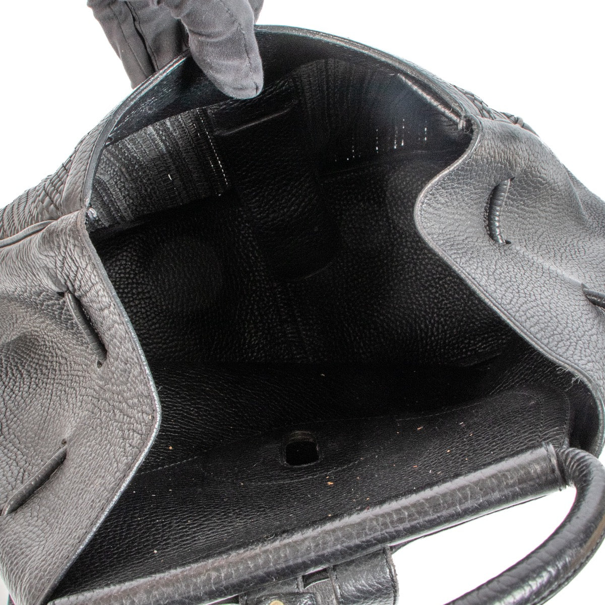shop authentic second hand Delvaux Black Lucifer GM Backpack on Labellov.com