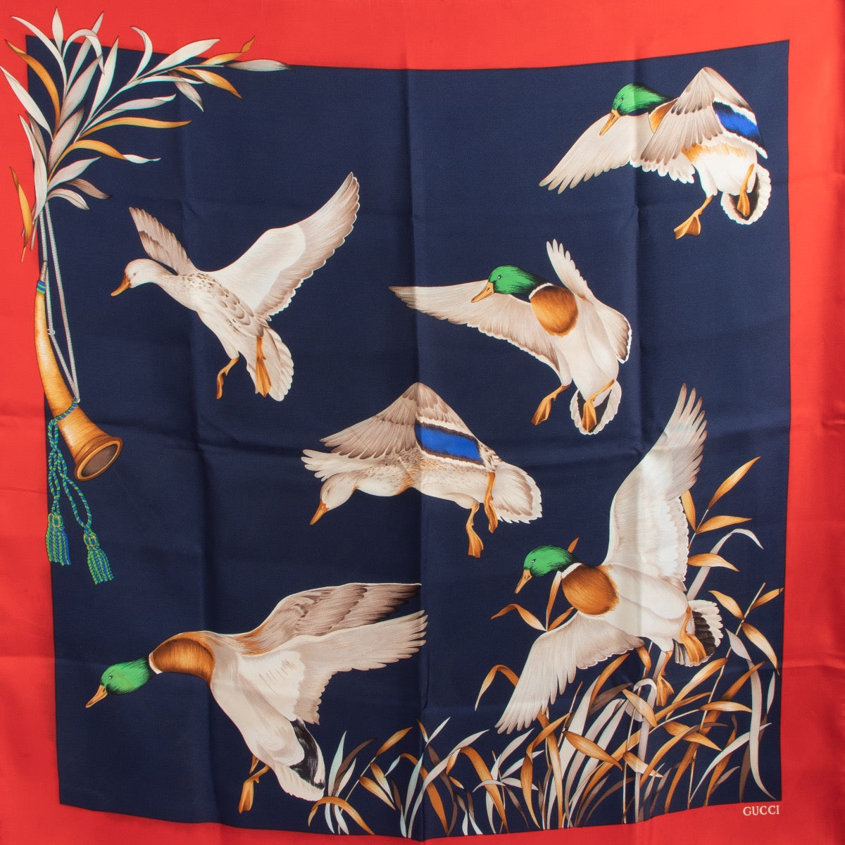 shop 100% authentic second hand Gucci Multicolor Duck Print Scarf on Labellov.com