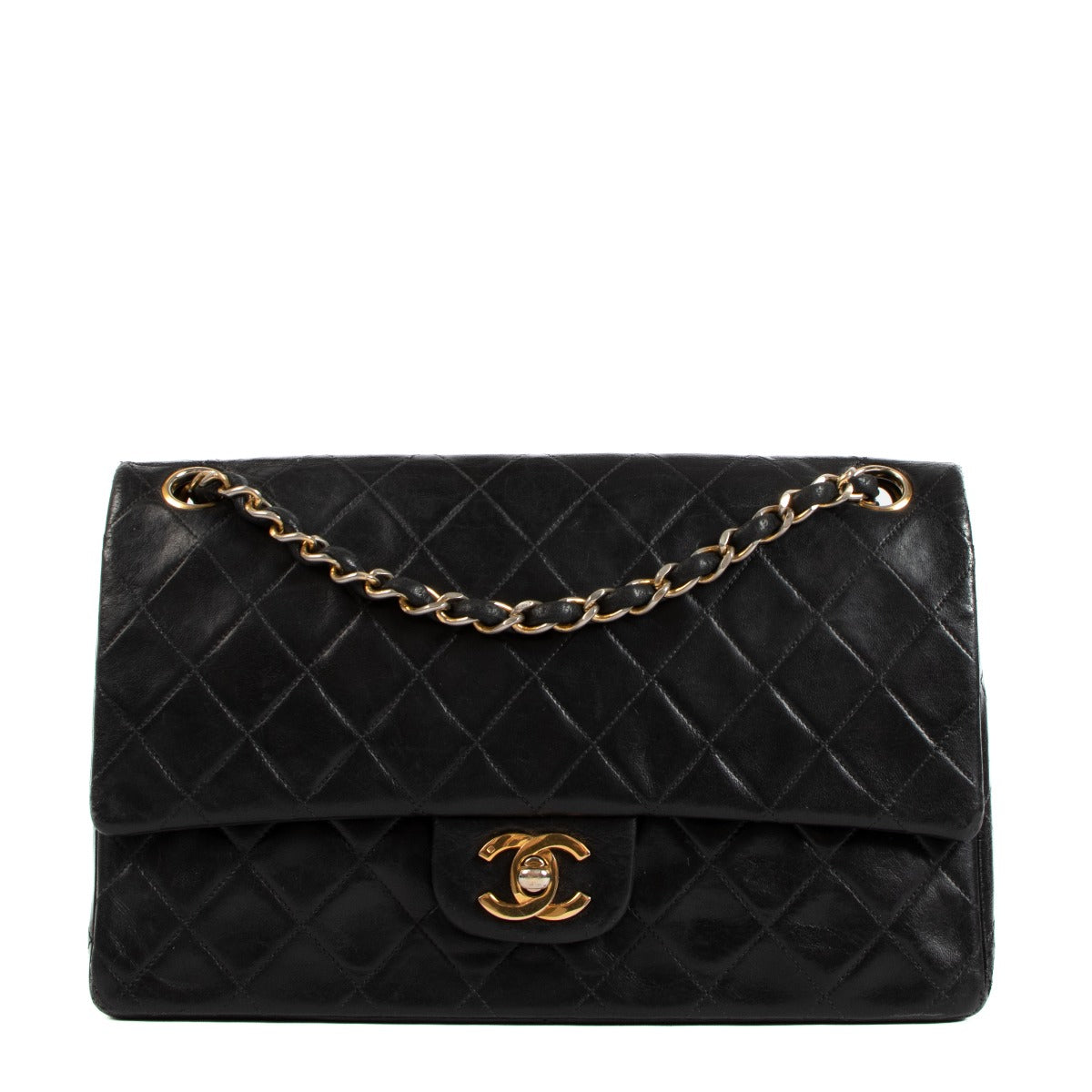 Chanel 1980s Vintage Black Medium Classic Flap Bag
