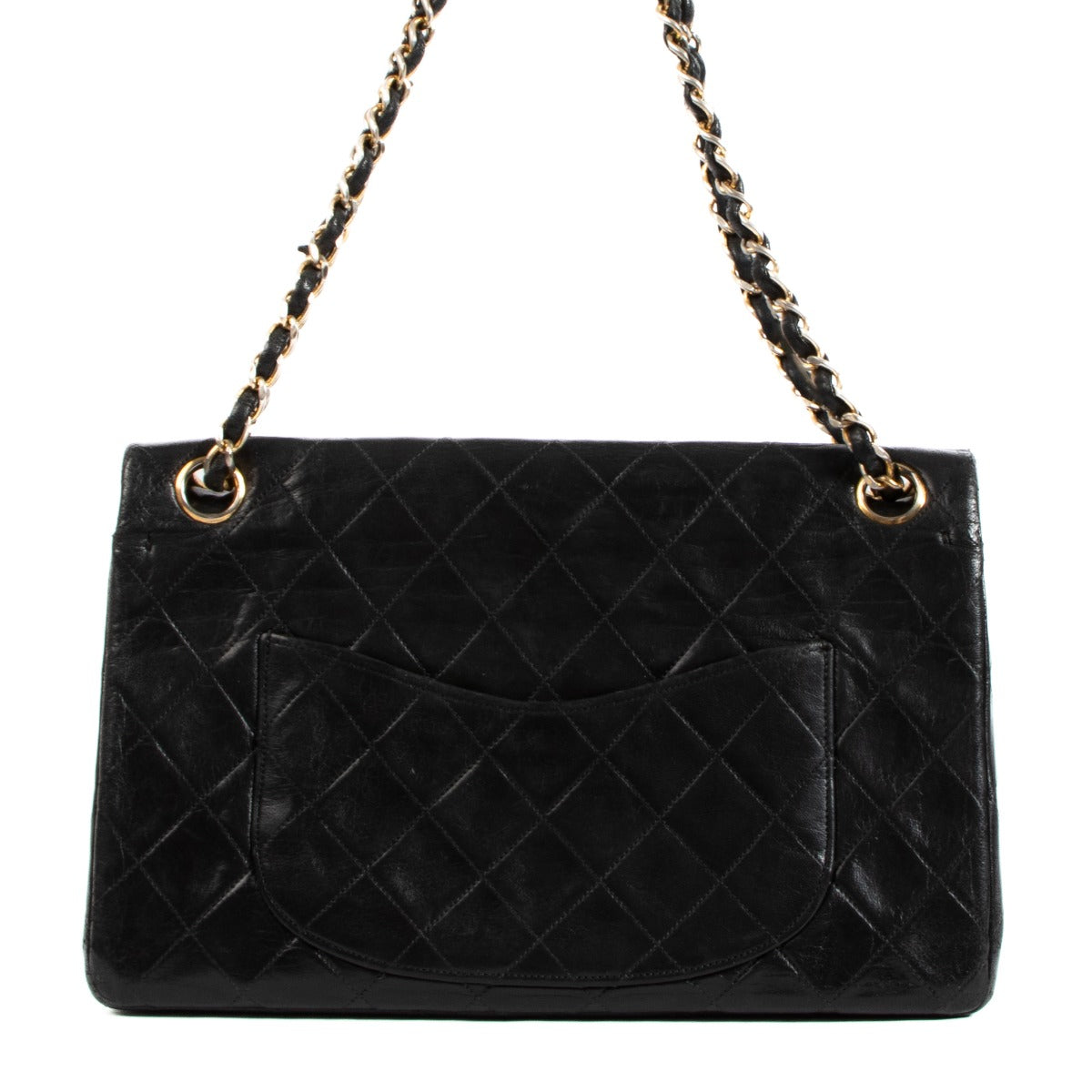 Chanel 1980s Vintage Black Medium Classic Flap Bag