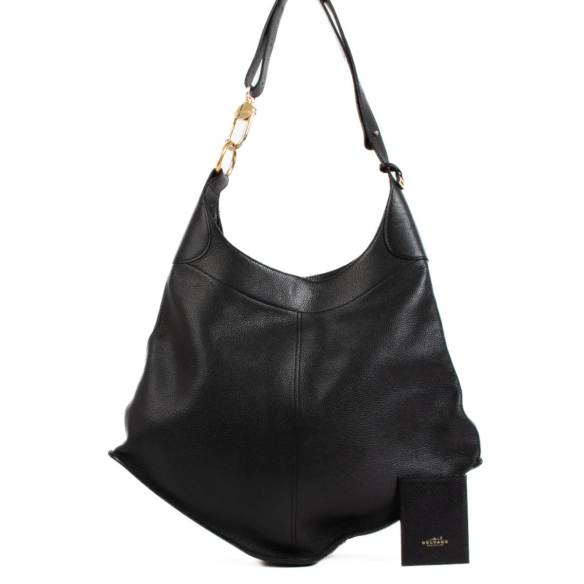 Shop safe online at Labellov in Antwerp, Brussel and Knokke this 100% authentic second hand Delvaux Black Satan Shoulder Bag