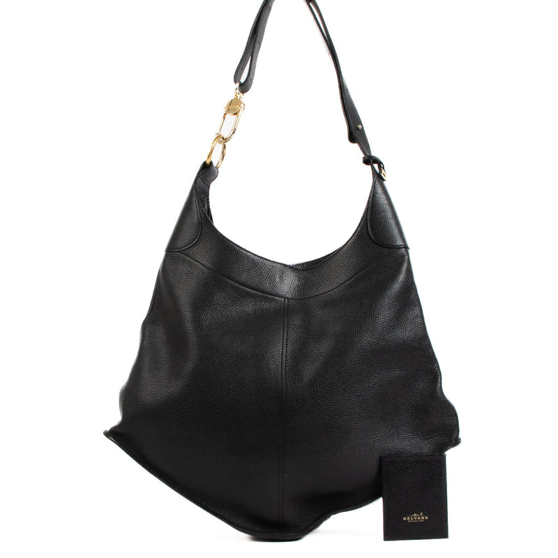 Shop safe online at Labellov in Antwerp, Brussel and Knokke this 100% authentic second hand Delvaux Black Satan Shoulder Bag