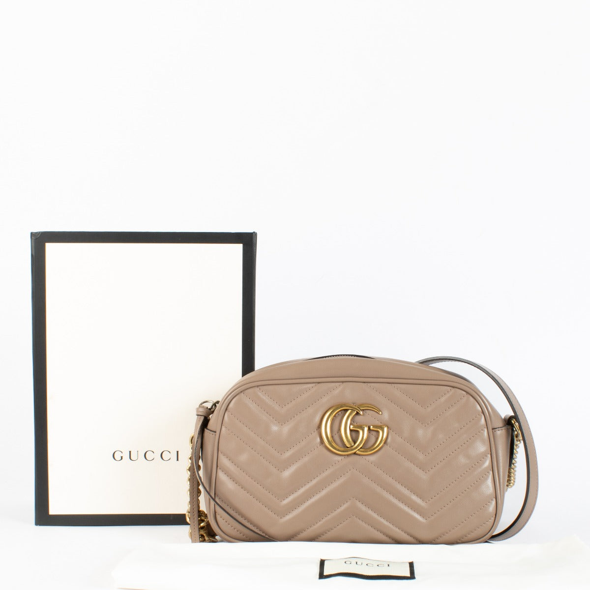 Authentic second-hand Gucci Taupe GG Marmont Camera Bag on labellov.com